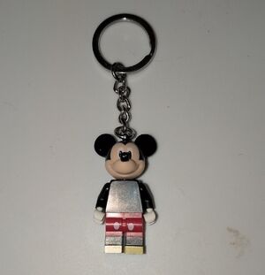 Lego Mickey Mouse Keychain with Red and Black